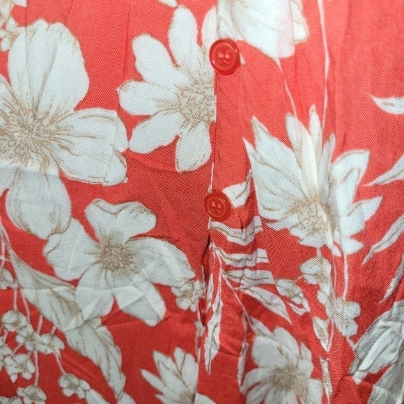 Band of Gypsies Lana Red and White Floral Button Ruffle Maxi Dress Size S - Picture 6 of 14